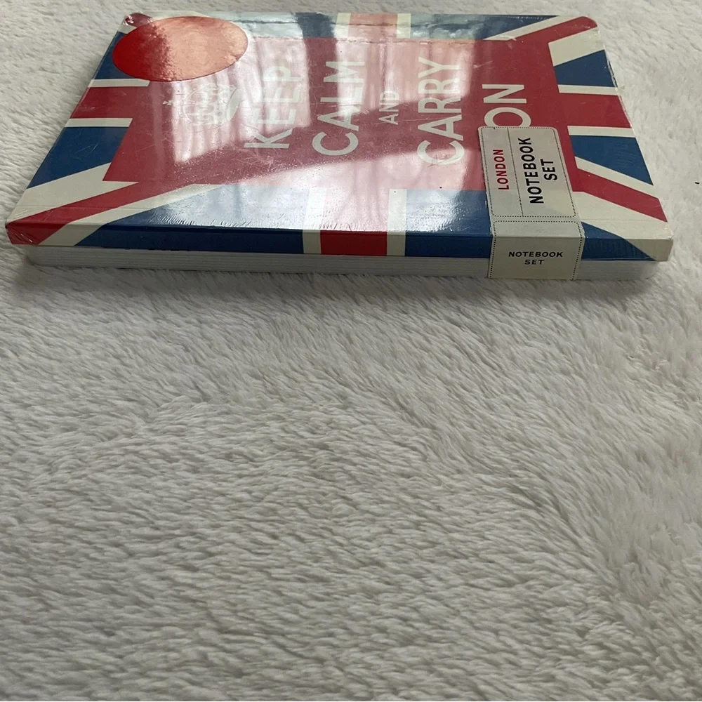 Cavallini London Notebook Set NWT Keep Calm Carry On Union Jack Tube Map